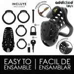 ADDICTED TOYS LOCKED - CHAINED HOLLOW PENIS CAGE 10.5 CM