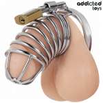 ADDICTED TOYS LOCKED - IRON CELL METAL PENIS CAGE 4 CM SIZE S