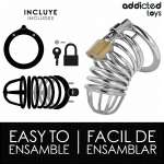 ADDICTED TOYS LOCKED - IRON CELL METAL PENIS CAGE 4 CM SIZE S