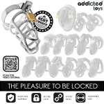 ADDICTED TOYS LOCKED - SILVER LOCK PENIS CAGE METAL SIZE M