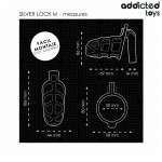 ADDICTED TOYS LOCKED - SILVER LOCK PENIS CAGE METAL SIZE M
