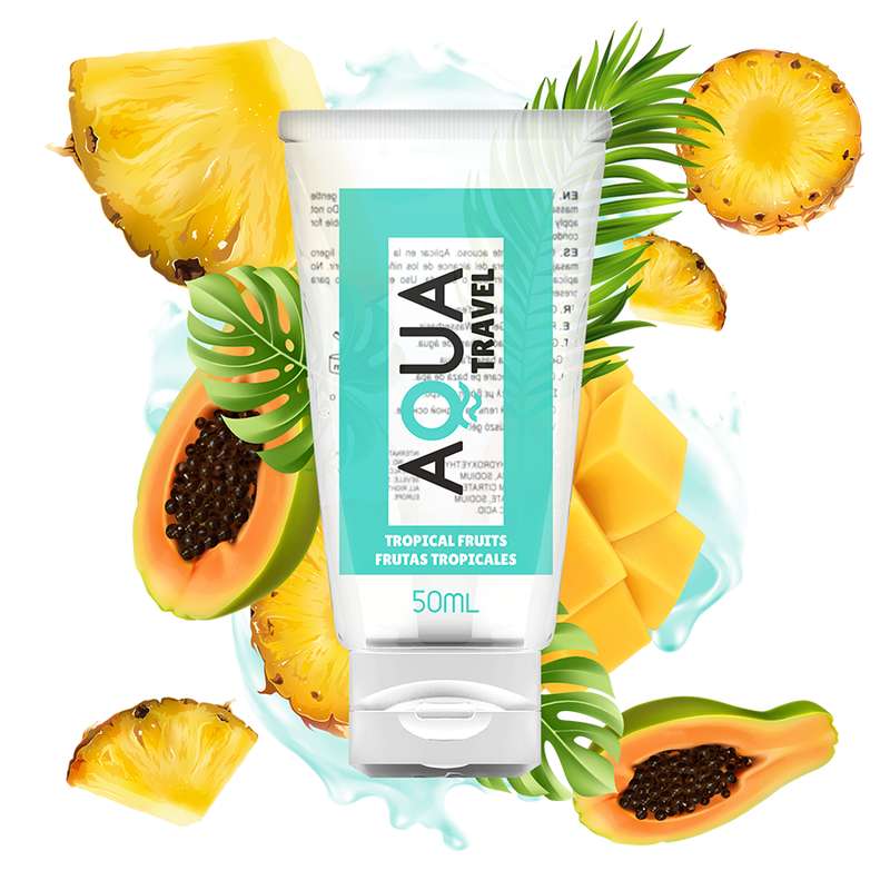 AQUA TRAVEL - FLAVOUR WATERBASED LUBRICANT TROPICAL FRUITS - 50 ML AQUA TRAVEL - FLAVOUR WATERBASED LUBRICANT TROPICAL FRUITS - 50 ML