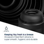 ARCWAVE - VOY MALE STROKER WITH 8 PRESSURE SETTINGS BLACK (10 ML LUBRICANT INCLUDED)