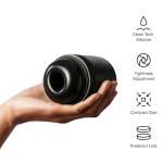 ARCWAVE - VOY MALE STROKER WITH 8 PRESSURE SETTINGS BLACK (10 ML LUBRICANT INCLUDED)