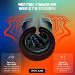 ARCWAVE - ZING VIBRATING MALE STROKER WITH DUAL MOTOR BLACK