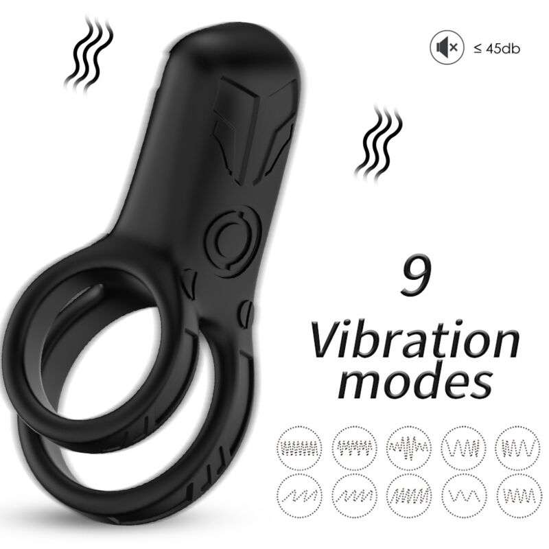 ARMONY - DOUBLE RING VIBRATOR BLACK ARMONY - DOUBLE RING VIBRATOR BLACK
