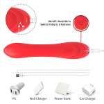 ARMONY - G-SPOT AND CLITORIS STIMULATOR VIBRATOR WITH OSCILLATING TONGUE RED