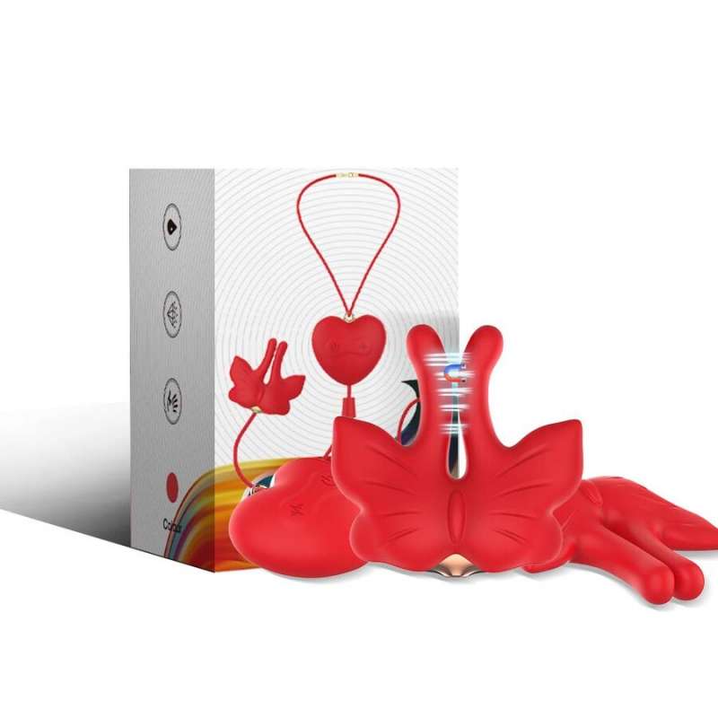 ARMONY - MAGNETIC NIPPLE CLAMPS WITH VIBRATION BUTTERFLY SHAPE RED ARMONY - MAGNETIC NIPPLE CLAMPS WITH VIBRATION BUTTERFLY SHAPE RED