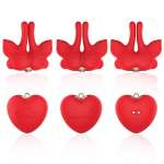 ARMONY - MAGNETIC NIPPLE CLAMPS WITH VIBRATION BUTTERFLY SHAPE RED