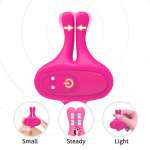 ARMONY - RABBIT SHAPE VIBRATION MAGNETIC NIPPLE CLAMPS PINK