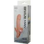 BAILE - BRAVE MAN PENIS COVER WITH CLIT AND ANAL STIMULATION FLESH 16.5 CM