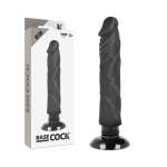 BASECOCK - REALISTIC VIBRATOR 2-1 BLACK 20 CM -O- 4 CM