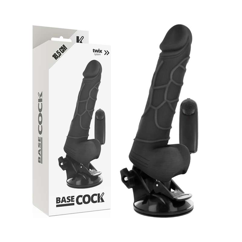 BASECOCK - REALISTIC VIBRATOR REMOTE CONTROL BLACK 18.5 CM -O- 4CM BASECOCK - REALISTIC VIBRATOR REMOTE CONTROL BLACK 18.5 CM -O- 4CM