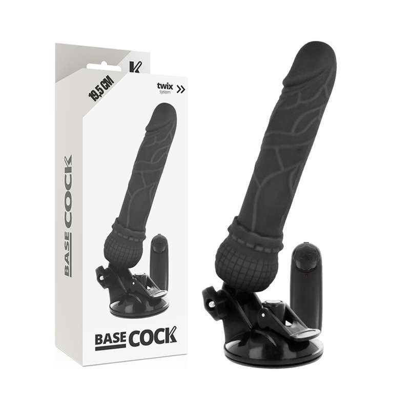 BASECOCK - REALISTIC VIBRATOR REMOTE CONTROL BLACK 19.5 CM -O- 4 CM BASECOCK - REALISTIC VIBRATOR REMOTE CONTROL BLACK 19.5 CM -O- 4 CM