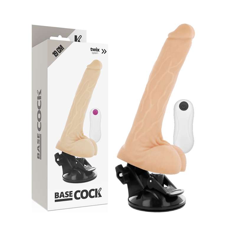 BASECOCK - REALISTIC VIBRATOR REMOTE CONTROL FLESH 19 CM -O- 4 CM BASECOCK - REALISTIC VIBRATOR REMOTE CONTROL FLESH 19 CM -O- 4 CM