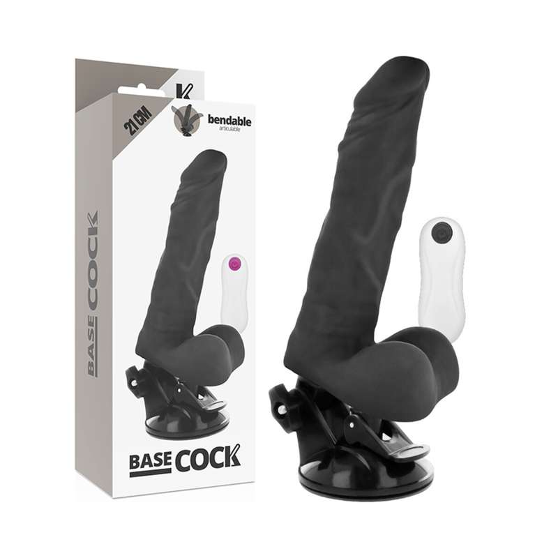 BASECOCK - VIBRADOR ARTICULABLE CONTROL REMOTO NEGRO 21 CM -O- 5 CM BASECOCK - VIBRADOR ARTICULABLE CONTROL REMOTO NEGRO 21 CM -O- 5 CM
