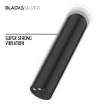 BLACK & SILVER - Jacob USB-ladattava värisevä pullavibraattori musta