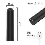 BLACK & SILVER - Jacob USB-ladattava värisevä pullavibraattori musta