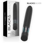 BLACK &amp; SILVER - Joseph USB-ladattava vibraattori LED-näytöllä, musta
