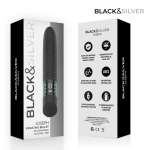 BLACK &amp; SILVER - Joseph USB-ladattava vibraattori LED-näytöllä, musta