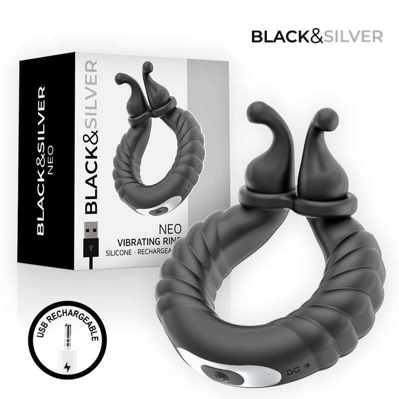 BLACK & SILVER - Neo ladattava paripeli-värinärengas musta BLACK & SILVER - Neo ladattava paripeli-värinärengas musta