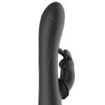BLACK&SILVER - DJ. ADAM RECHARGEABLE SILICONE RABBIT STIMULATOR BLACK