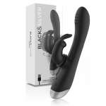 BLACK&SILVER - DJ. ADAM RECHARGEABLE SILICONE RABBIT STIMULATOR BLACK