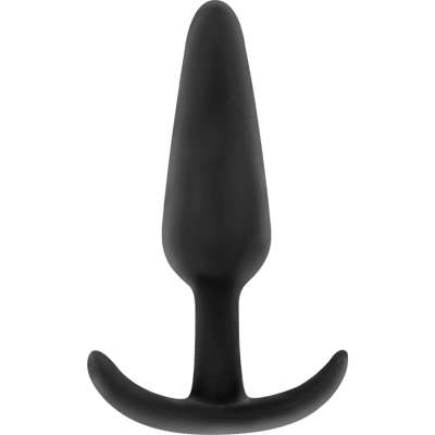 BLACK&SILVER - HANSEL SILICONE ANAL PLUG WITH SMALL HANDLE