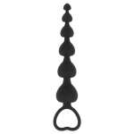 BLACK&SILVER - MILA ANAL CHAIN OF HEARTS 18 CM
