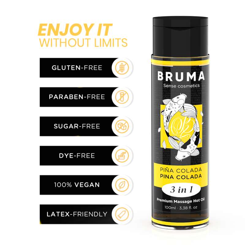 BRUMA - PREMIUM MASSAGE HOT OIL PINA COLADA 3 IN 1 - 100 ML BRUMA - PREMIUM MASSAGE HOT OIL PINA COLADA 3 IN 1 - 100 ML