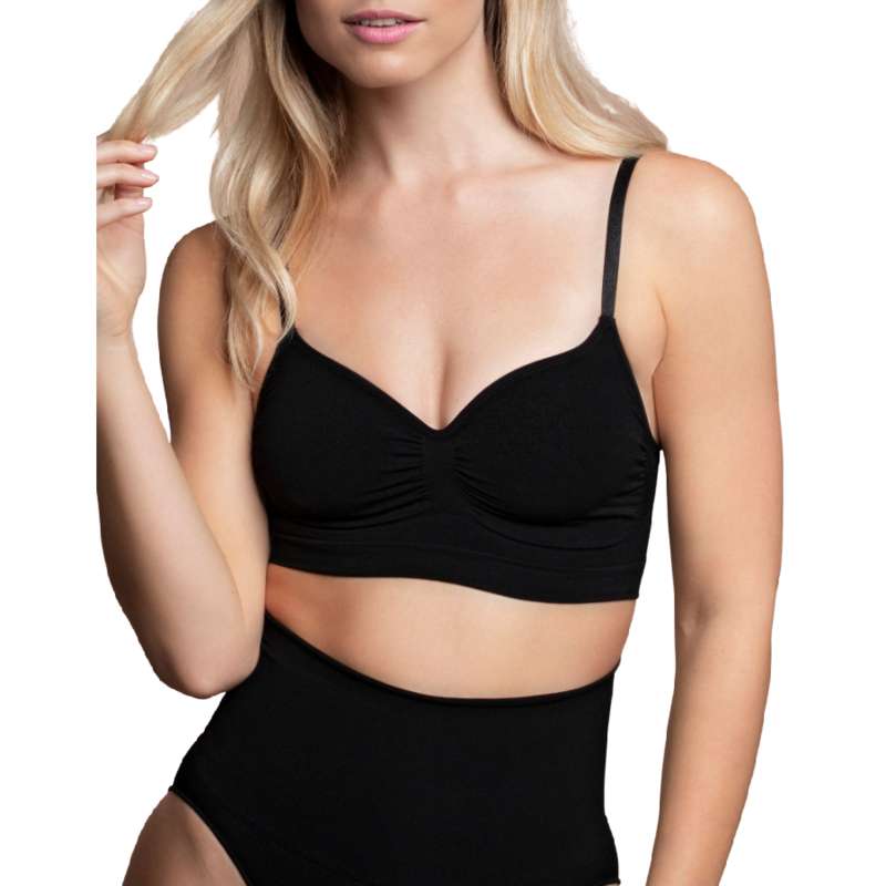 BYE-BRA - medium Control rintaliivit saumaton musta koko S