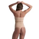 BYE-BRA - SOFT TOUCH SEAMLESS HIGH WAIST THONG BEIGE SIZE M