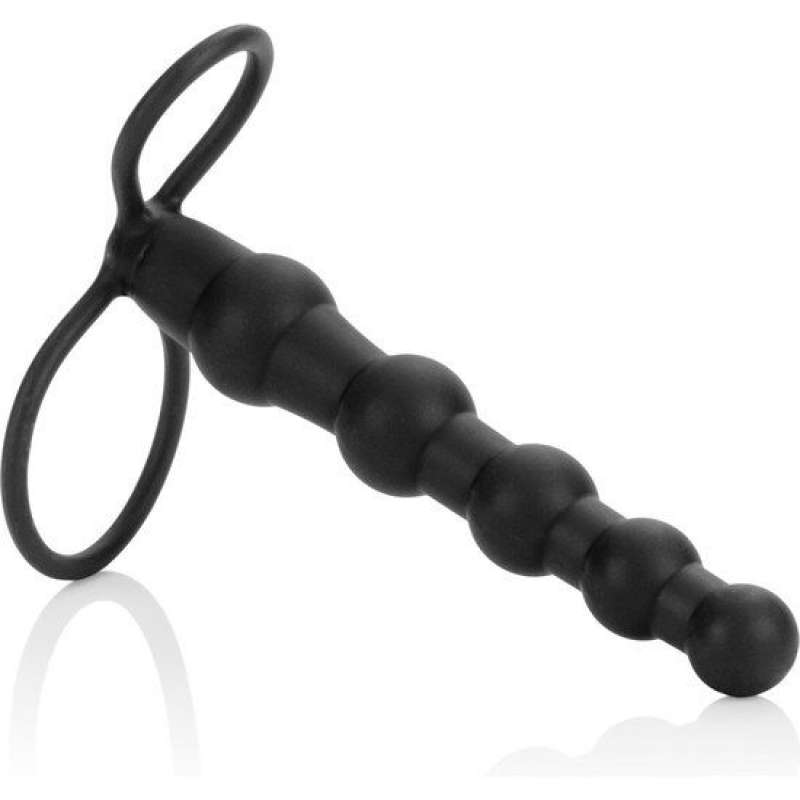 CALEXOTICS - BEADED DUAL PENETRATOR BLACK CALEXOTICS - BEADED DUAL PENETRATOR BLACK