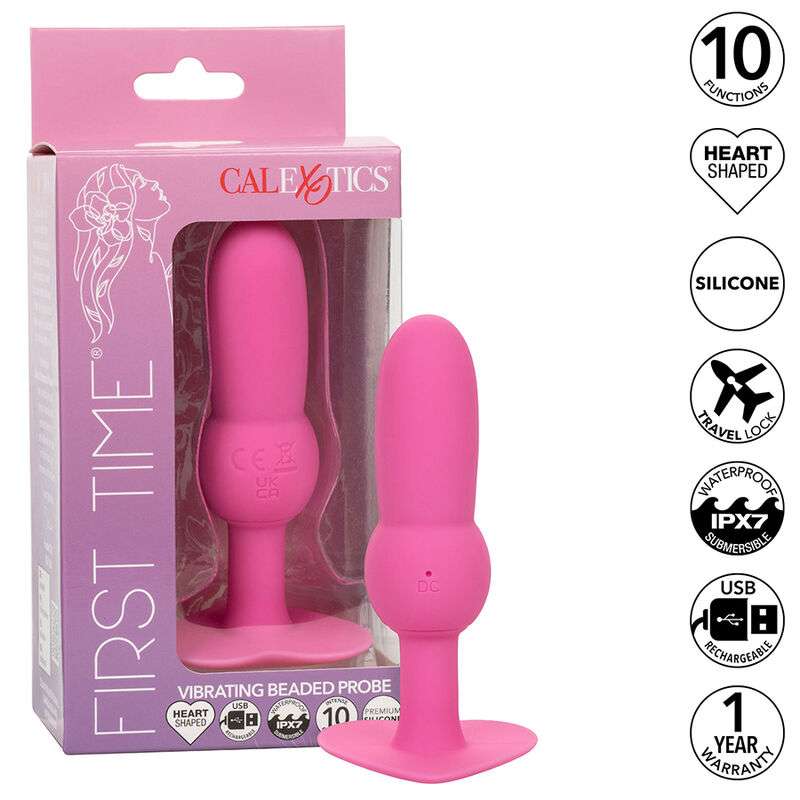 CALEXOTICS - FIRST TIME ANAL PLUG BEADED PROBE 10 VIBRATIONS PINK CALEXOTICS - FIRST TIME ANAL PLUG BEADED PROBE 10 VIBRATIONS PINK