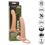 CALEXOTICS - MAXX RIBBED DUAL PENETRATOR 10 VIBRATIONS FLESH