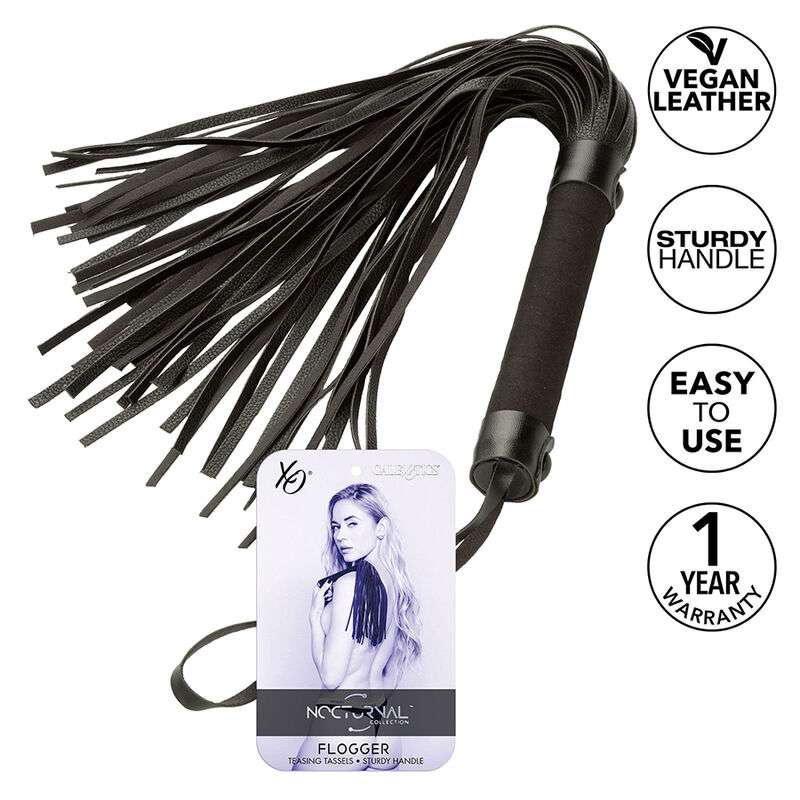 CALEXOTICS - NOCTURNAL FLOGGER LEATHER BLACK CALEXOTICS - NOCTURNAL FLOGGER LEATHER BLACK