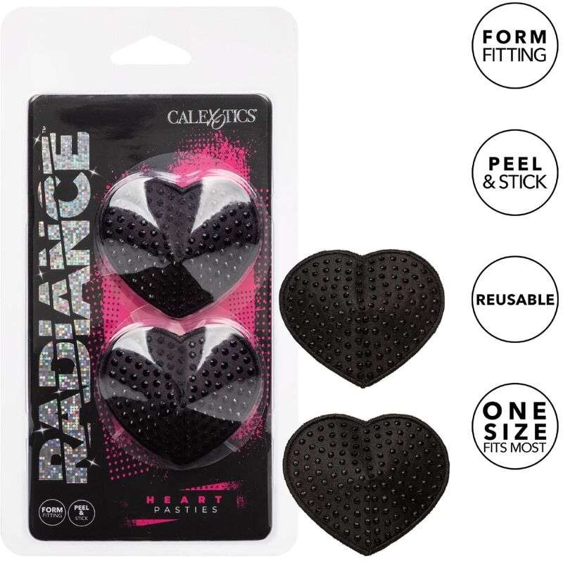 CALEXOTICS - RADIANCE HEART-SHAPED JEWEL NIPPLE SHIELDS CALEXOTICS - RADIANCE HEART-SHAPED JEWEL NIPPLE SHIELDS