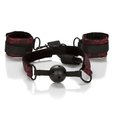 CALEXOTICS - SCANDAL BREATHABLE BALL GAG WITH HANDCUFFS