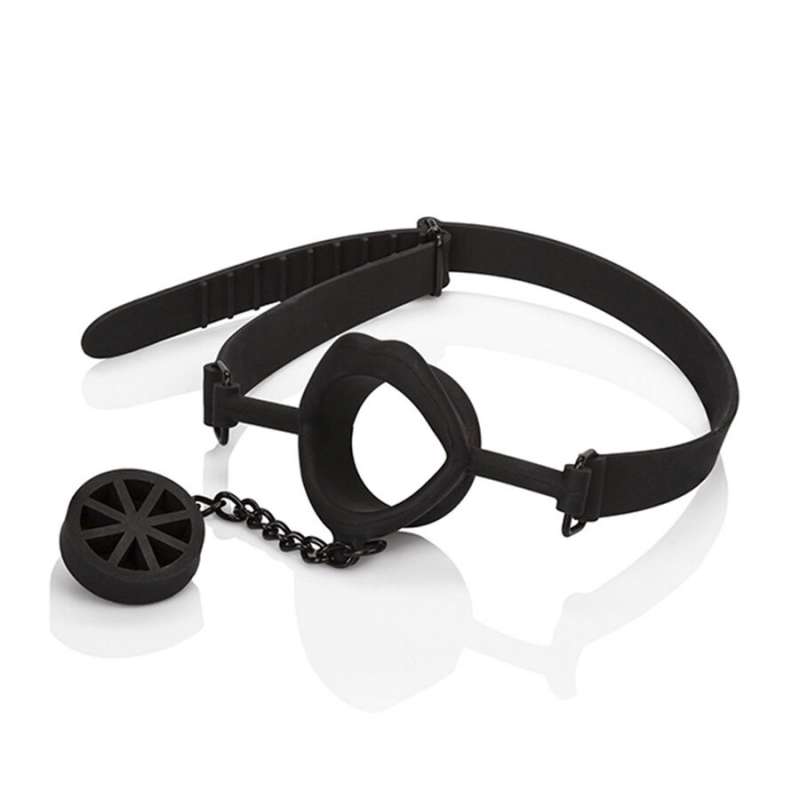 CALEXOTICS - SCANDAL GAG WITH BLACK SILICONE PLUG