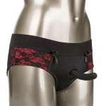 CALEXOTICS - SCANDAL SET OF CROTCHLESS PANTIES WITH DILDO SIZE S/M