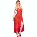 CHILIROSE - CR 3716 BABYDOLL LONG RED L/XL