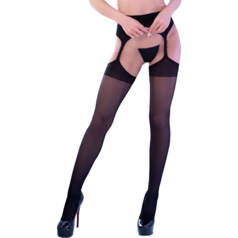 CHILIROSE - CR 4312 GARTER STOCKINGS BLACK S/M CHILIROSE - CR 4312 GARTER STOCKINGS BLACK S/M