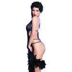 CHILIROSE - CR 4479 BODYSUIT CROTCHLESS BLUE S/M