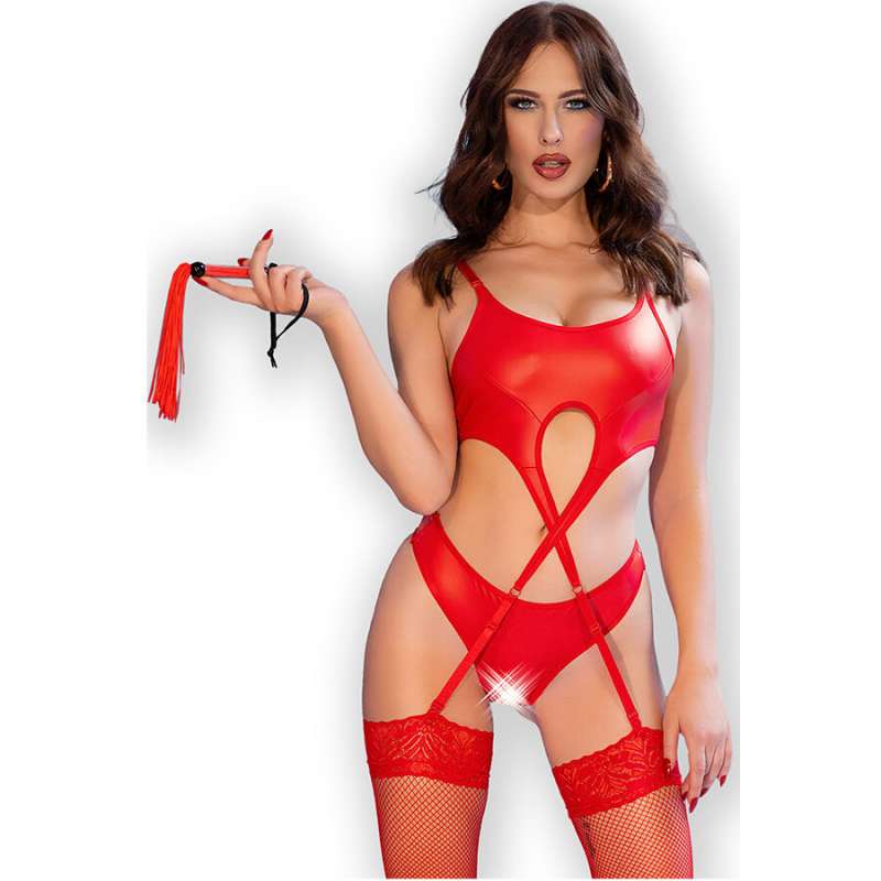 CHILIROSE - CR 4625 SET FOUR PIECES CROTCHLESS RED S CHILIROSE - CR 4625 SET FOUR PIECES CROTCHLESS RED S