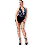 CHILIROSE - CR 4655 RHINESTONE NET TIGHTS BLACK S/M