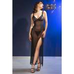 CHILIROSE - CR 4723 LONG BABYDOLL & THONG BLACK XL