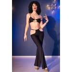 CHILIROSE - CR 4851 BLACK TOP AND LEGGINGS SET WITH GOLDEN ACCESSORIES S