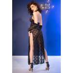 CHILIROSE - CR 4853 BLACK LACE DRESS WITH GLOVES L/XL