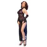 CHILIROSE - CR 4853 BLACK LACE DRESS WITH GLOVES S/M