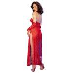 CHILIROSE - CR 4853 RED LACE DRESS WITH GLOVES S/M